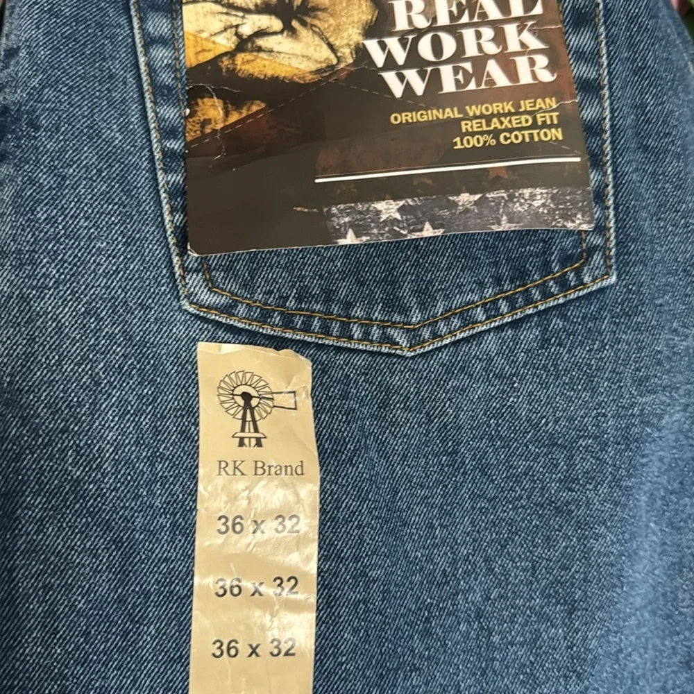 RK BRAND Real Work Wear Rural King Brand 🆕 Jeans 100% Cotton NWT 36x32